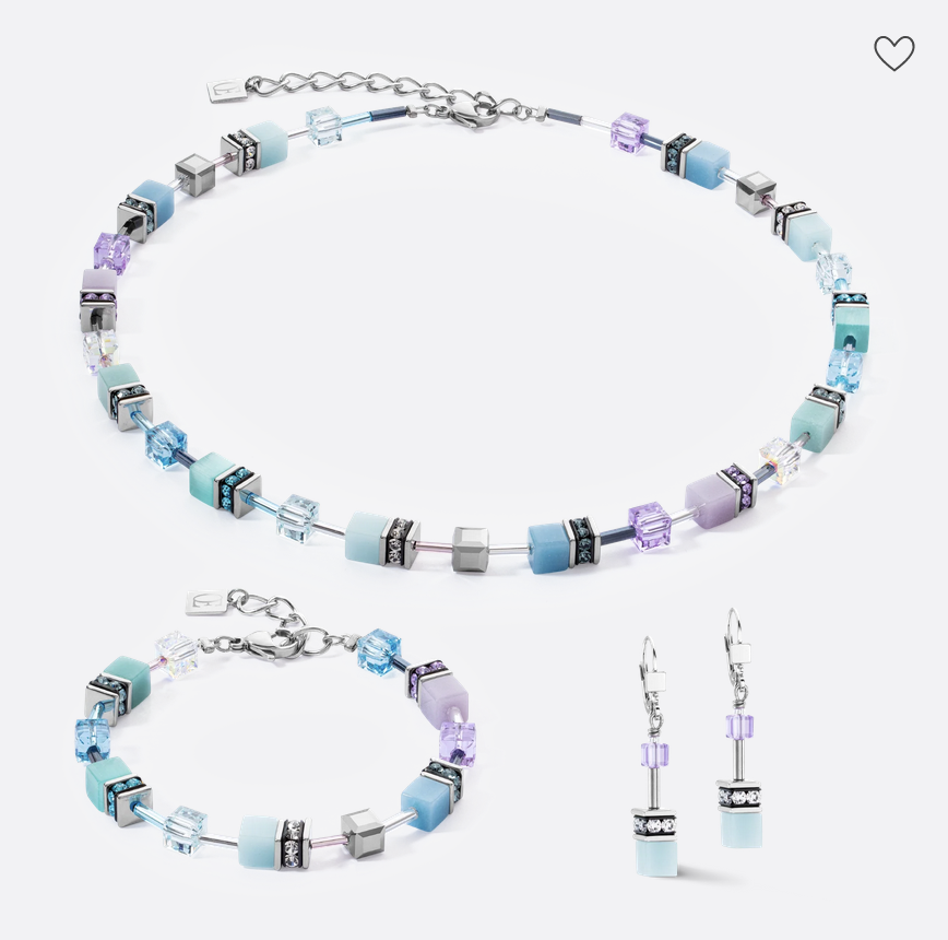 Boucles d’oreilles GeoCUBE® Iconic aqua-lilas