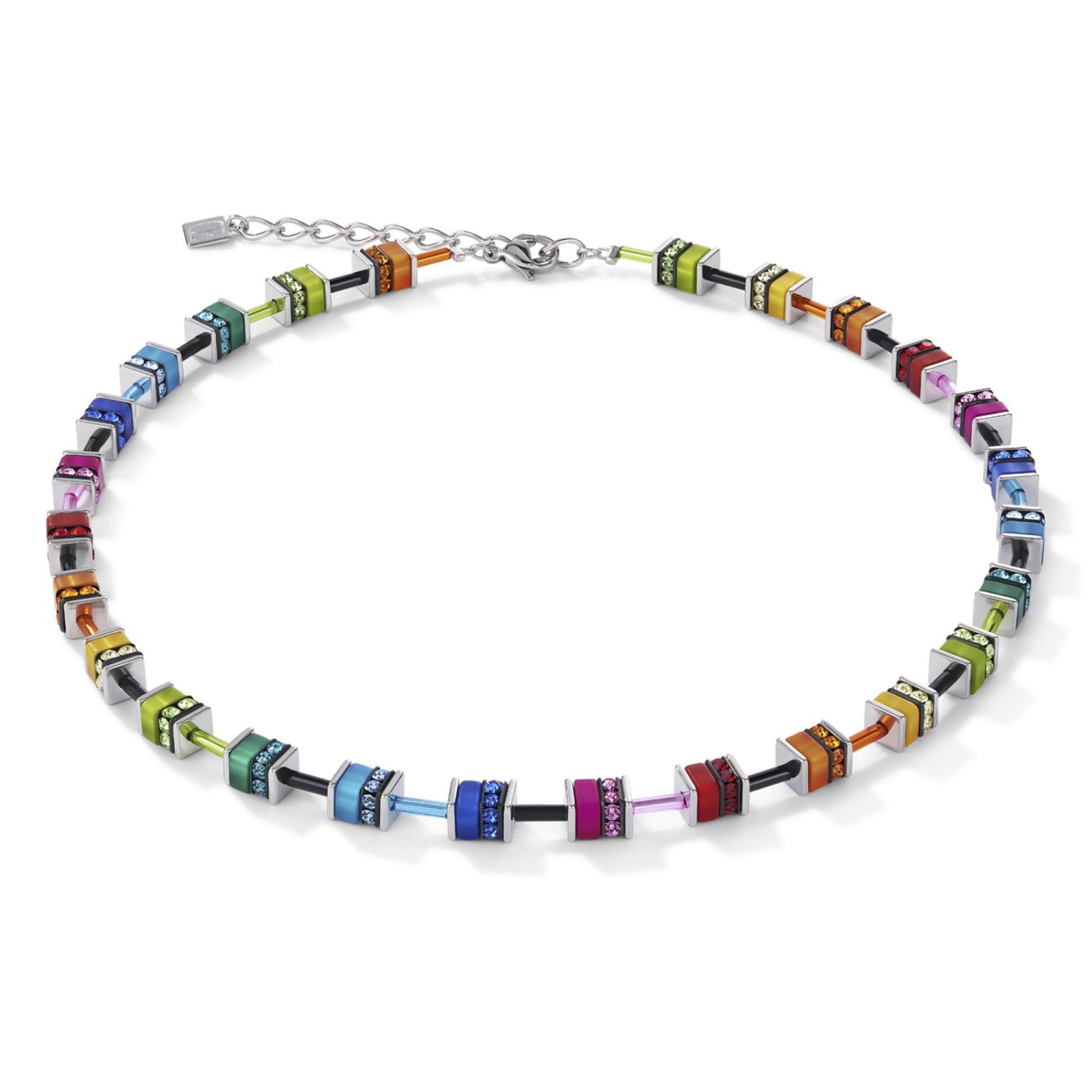 Collier GeoCUBE® classique polaris & strass multicolore