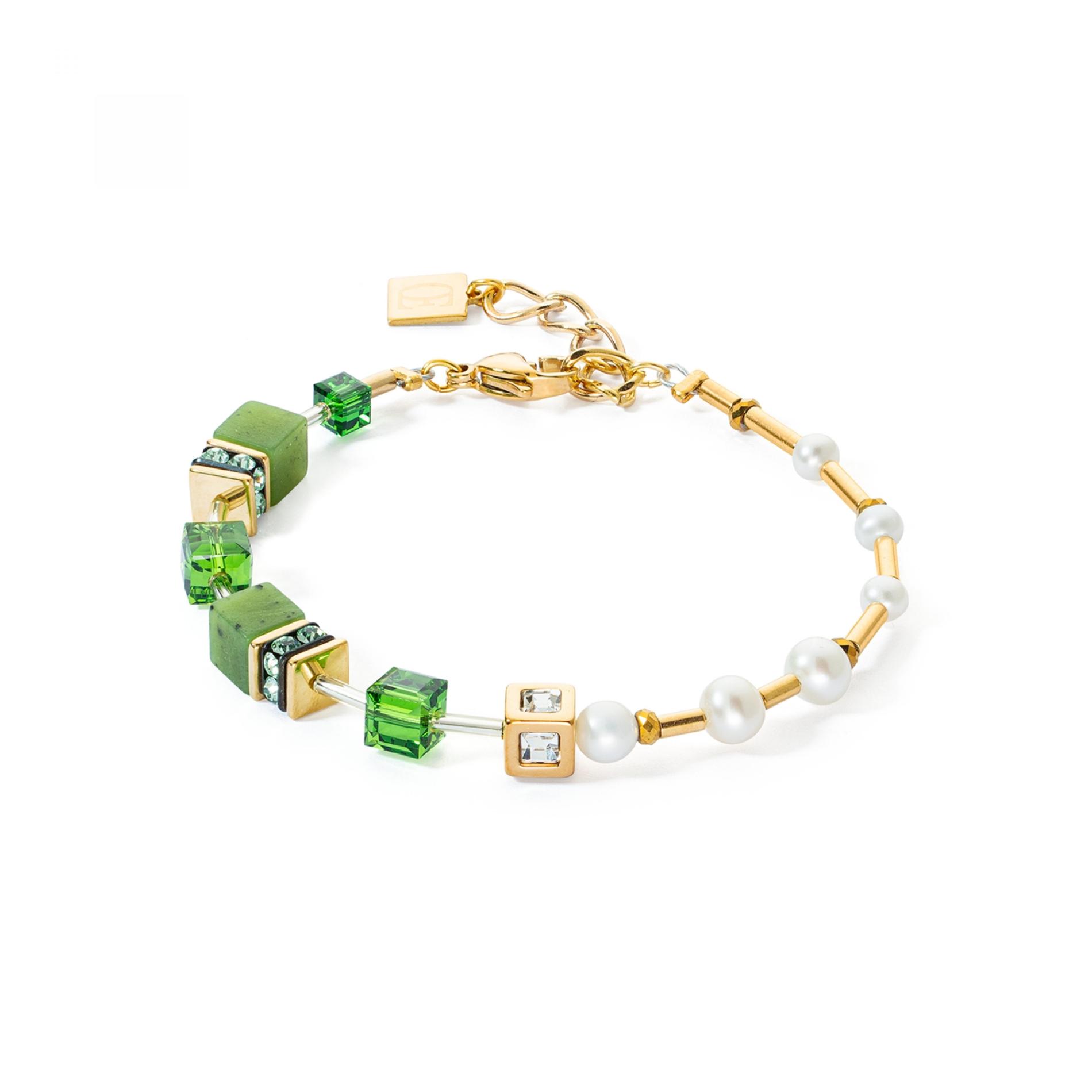 Bracelet GeoCUBE® Fusion Precious Pearl Mix vert-or