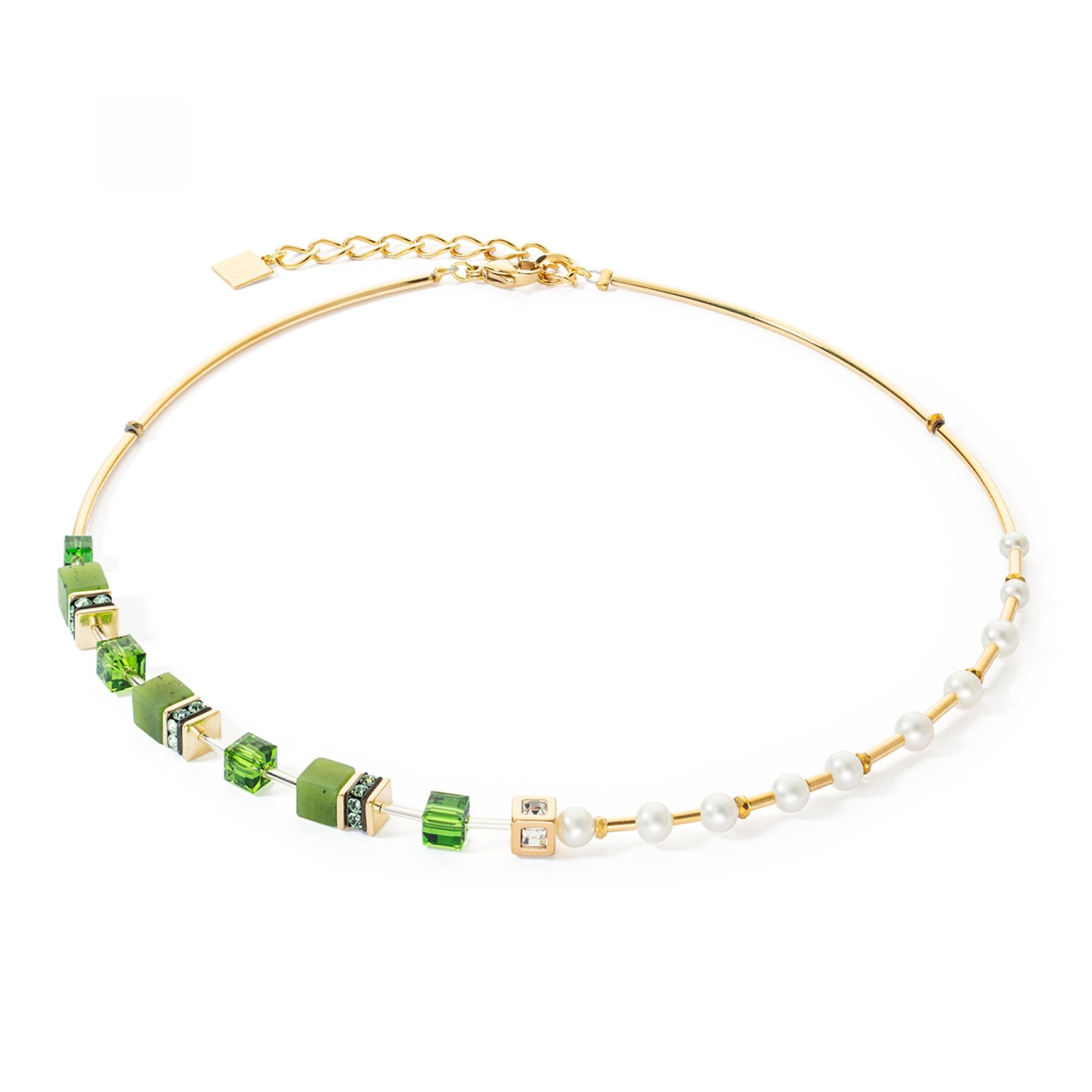 Collier GeoCUBE® Fusion Precious Pearl Mix or-vert