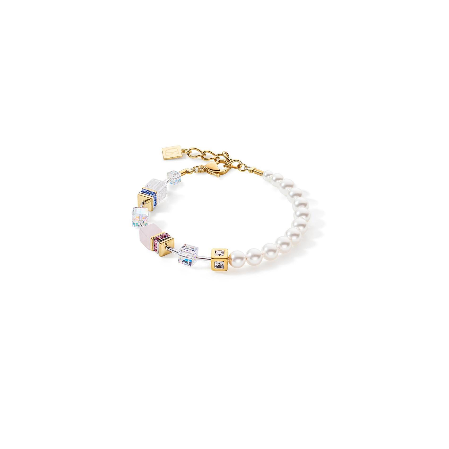 Bracelet GeoCUBE® Precious Fusion Pearls multicolore pastel