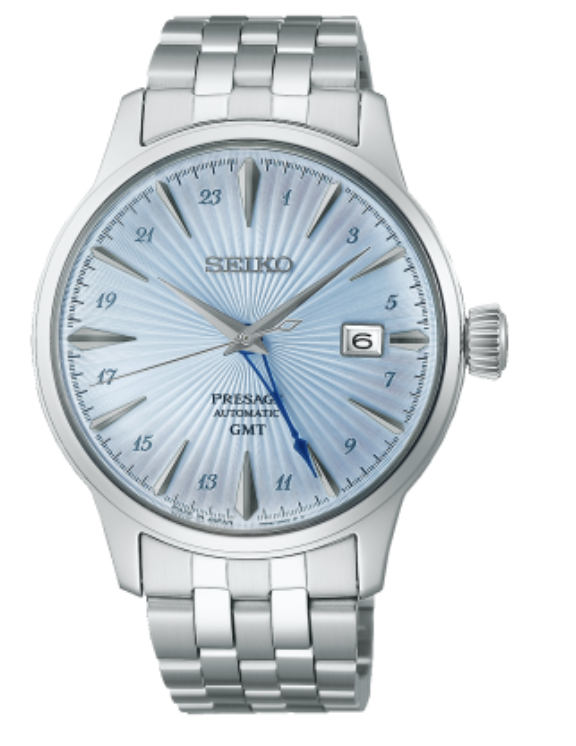 Montre SEIKO PRESAGE Automatique Cocktail GMT 4R34 Bleue