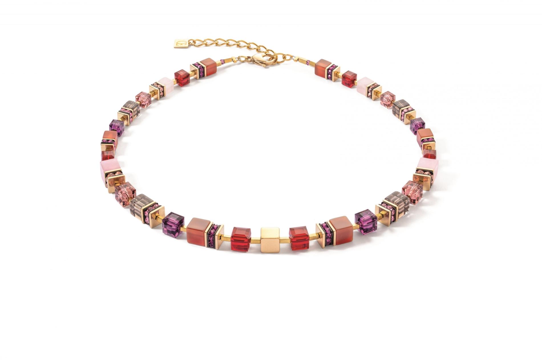 Collier GeoCUBE® Precious statement or-rouge