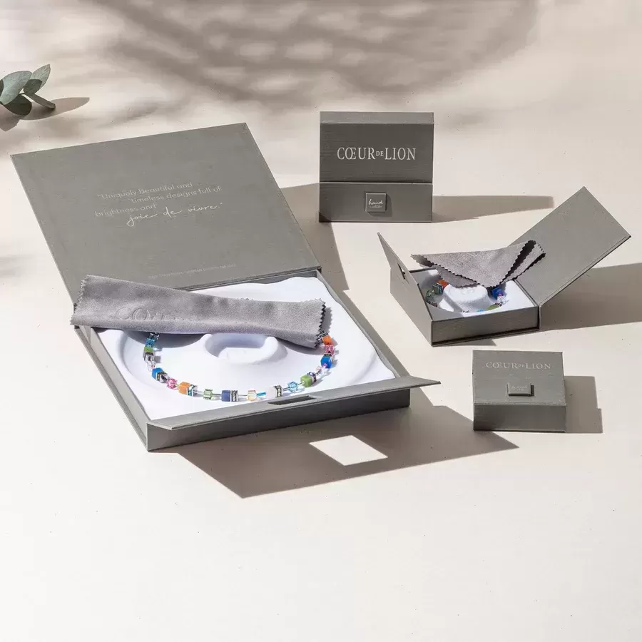 Collier GeoCUBE® Precious statement or-rouge