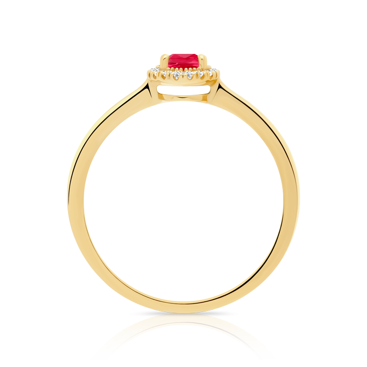 Bague Rubis Entourage Diamants