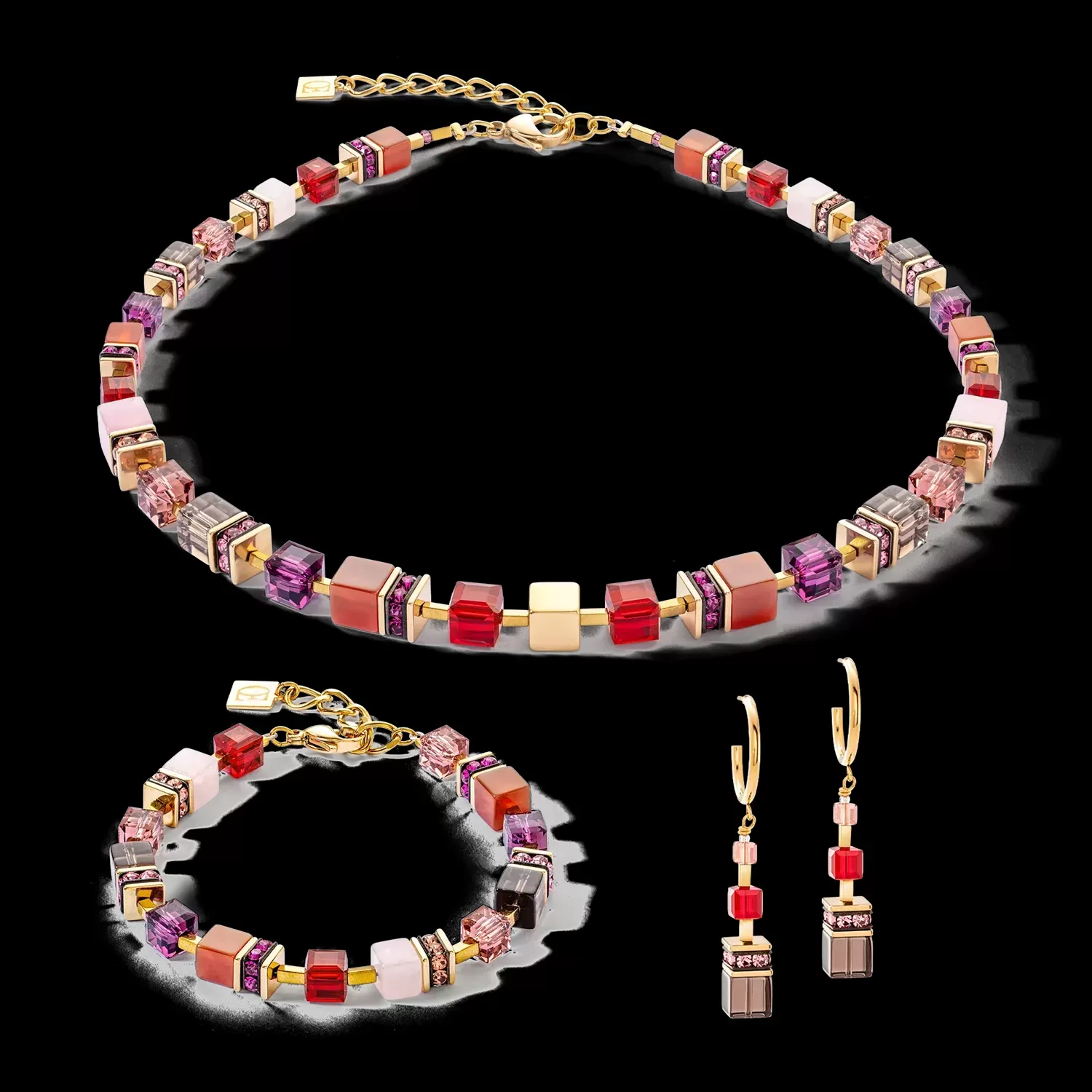 Bracelet GeoCUBE® Precious statement or-rouge