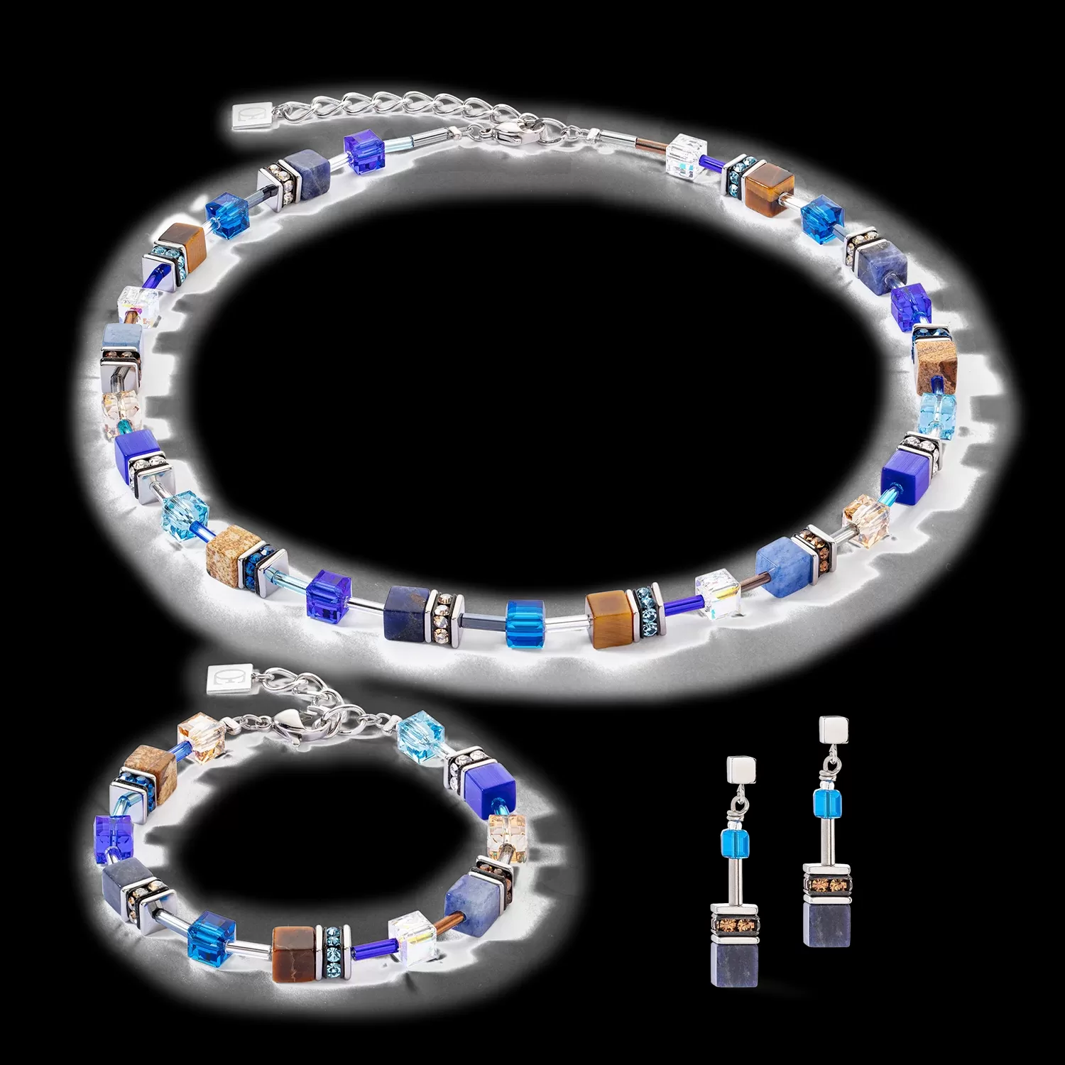 Bracelet GeoCUBE® Iconic Precious bleu-brun