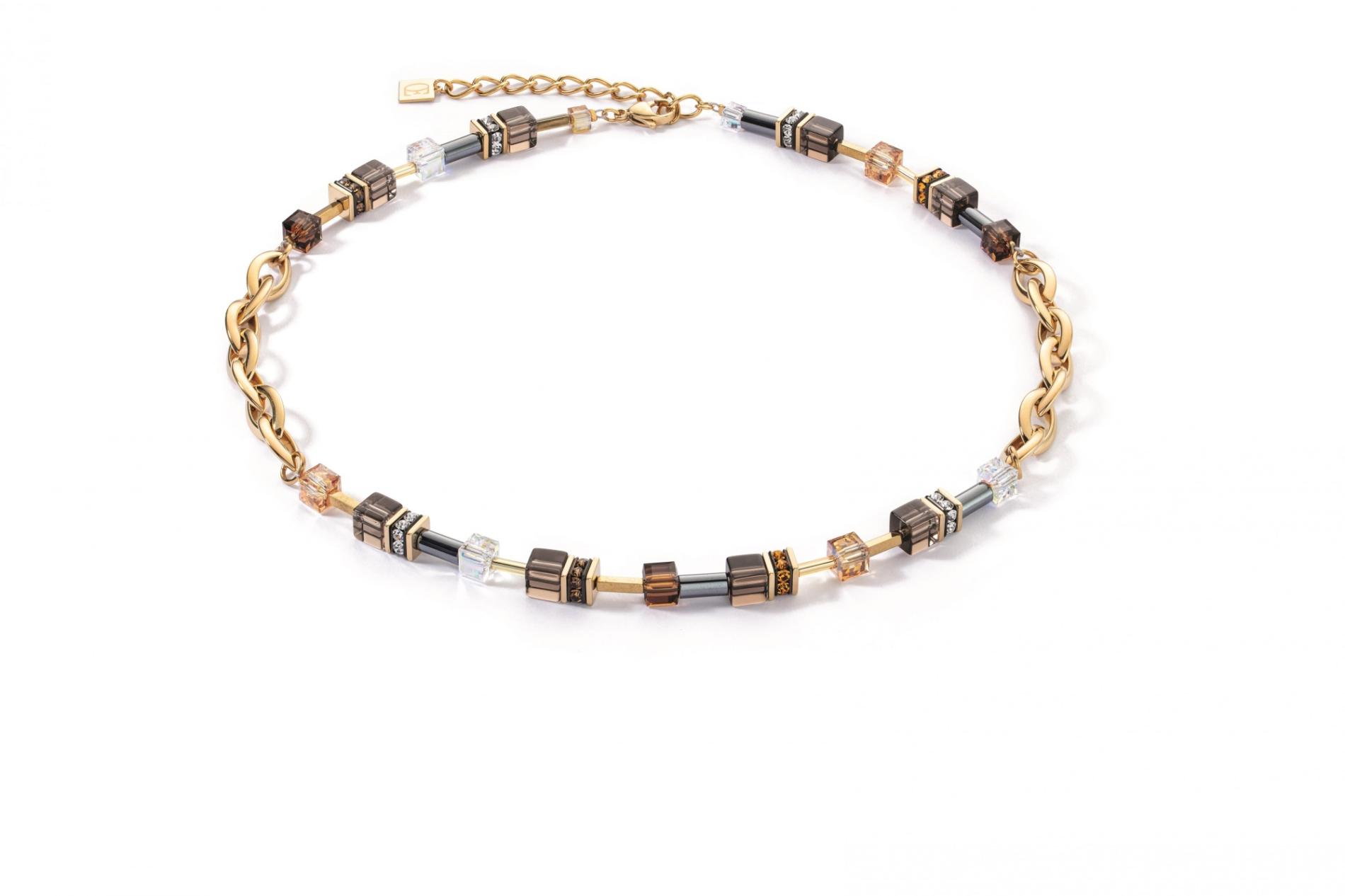Collier GeoCUBE® Chunky Chain or-brun