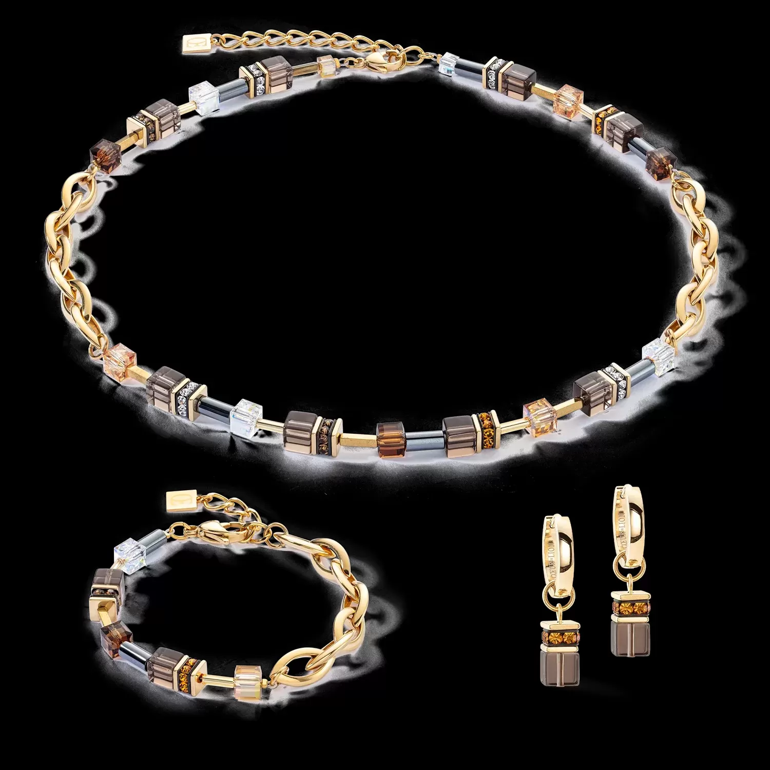 Bracelet GeoCUBE® Chunky Chain or-brun
