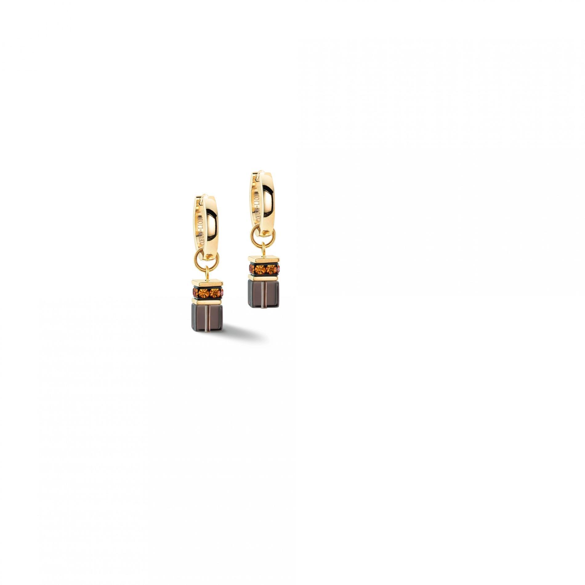 Créoles GeoCUBE® Chunky Chain or-brun