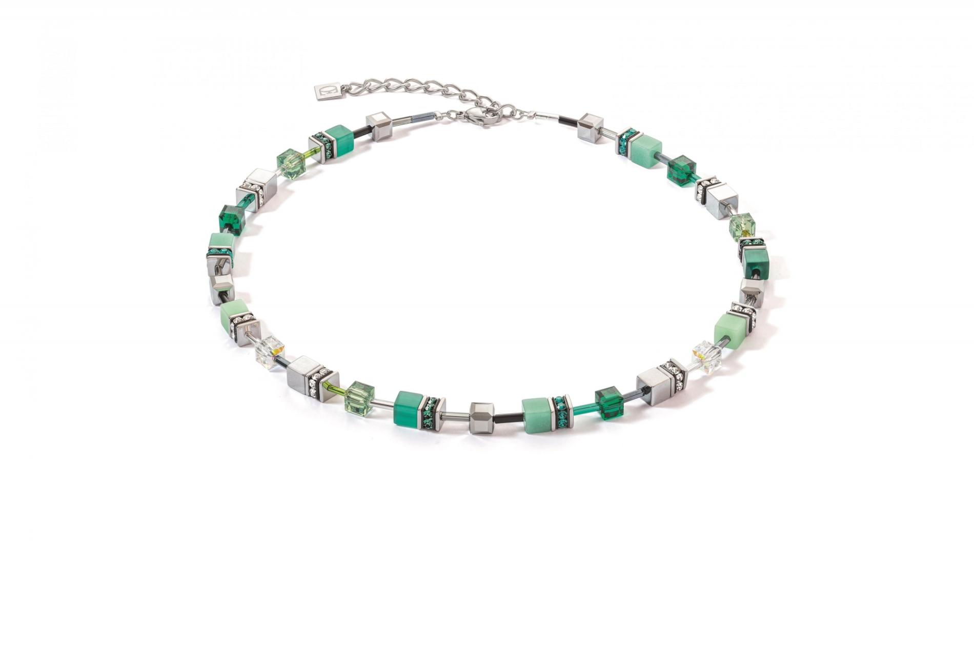 Collier GeoCUBE® Iconic argent-vert
