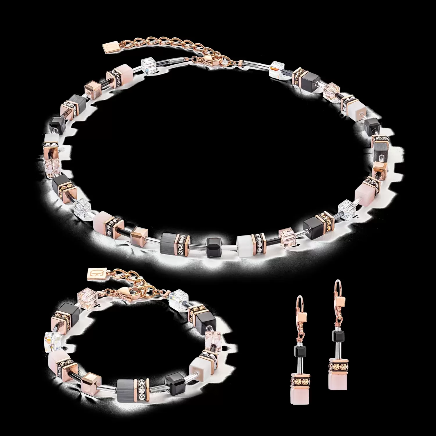Collier GeoCUBE® Iconic or rose doux