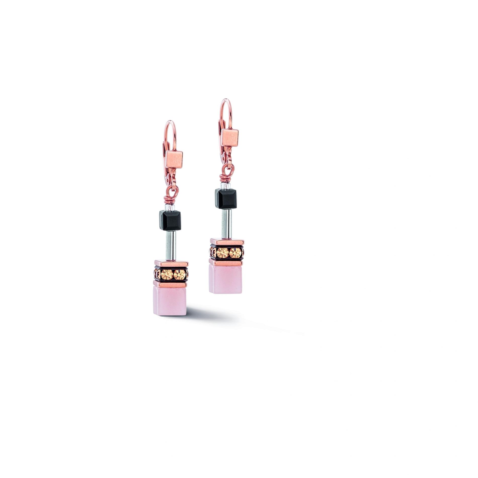 Boucles d'oreilles GeoCUBE® Iconic or rose doux