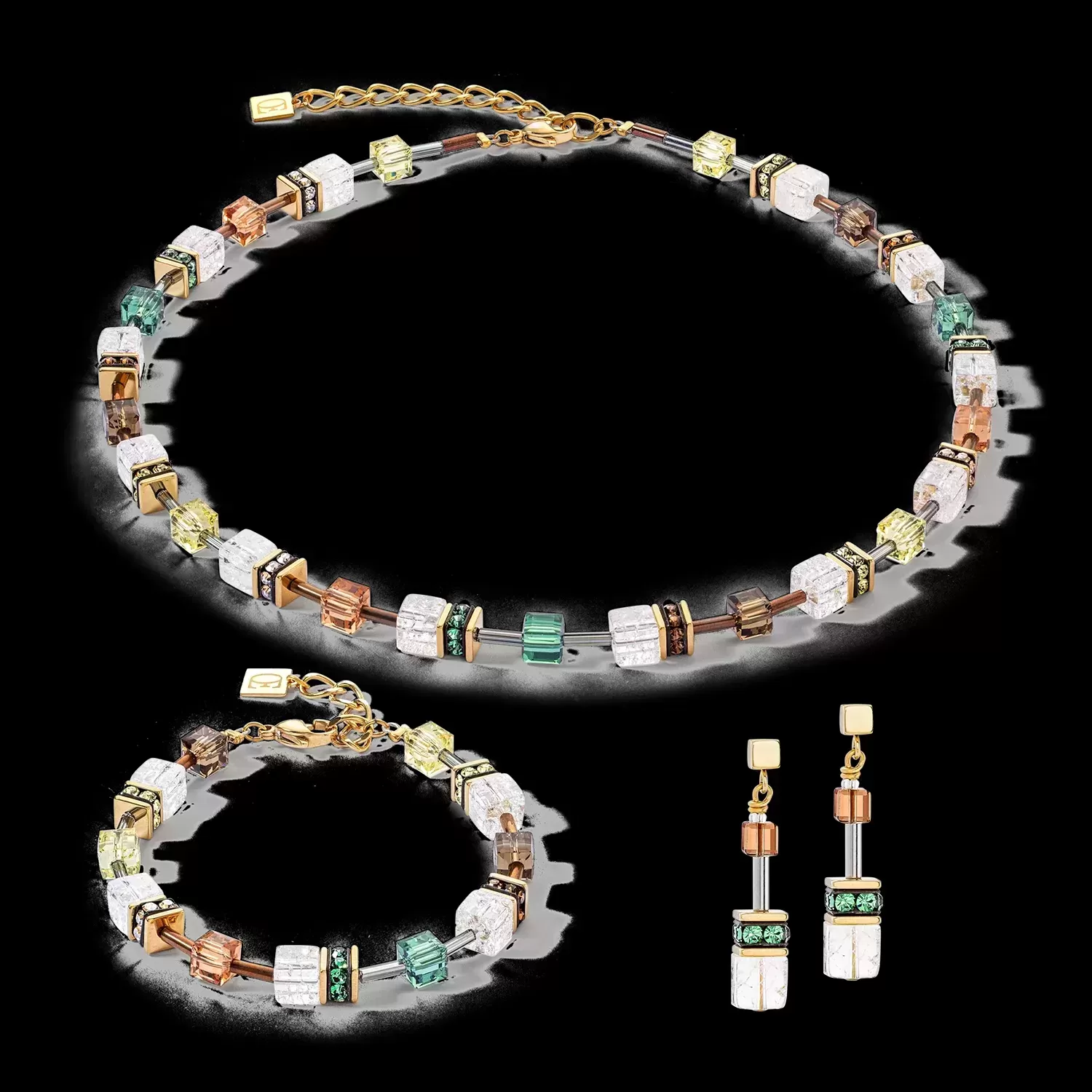 Collier GeoCUBE® Iconic Nature brun-blanc