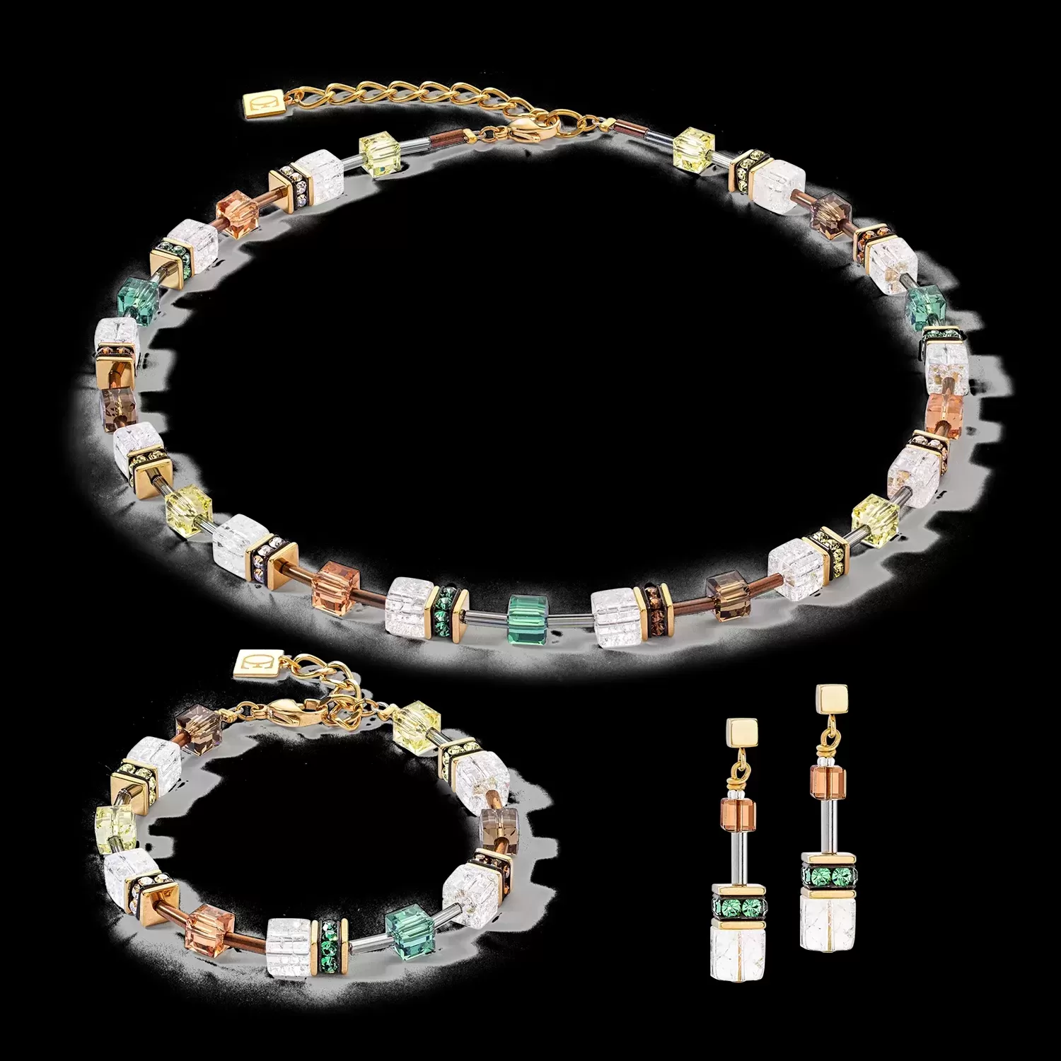 Bracelet GeoCUBE® Iconic Nature brun-blanc