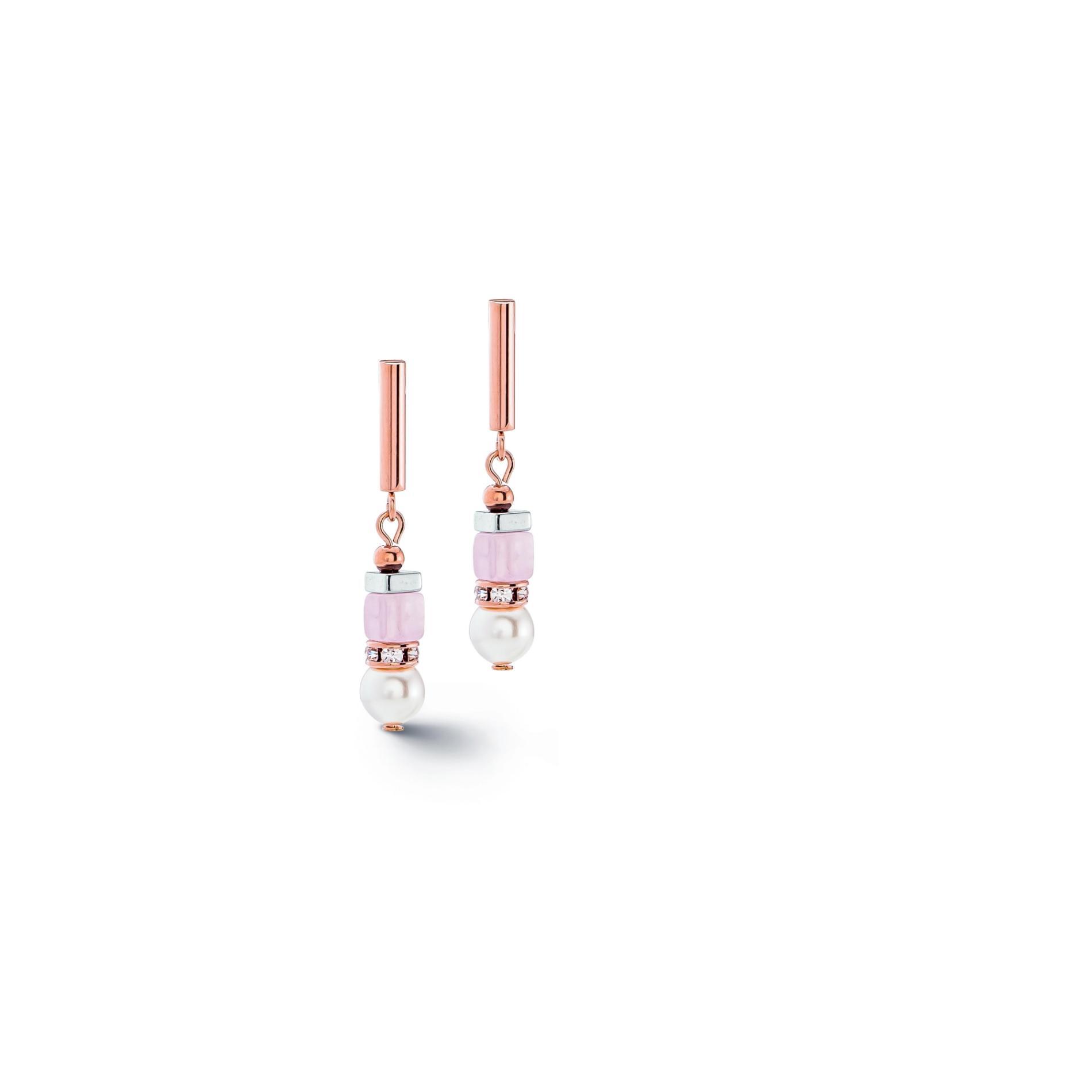 Boucles d'oreilles GeoCUBE® Iconic Nature brun-blanc