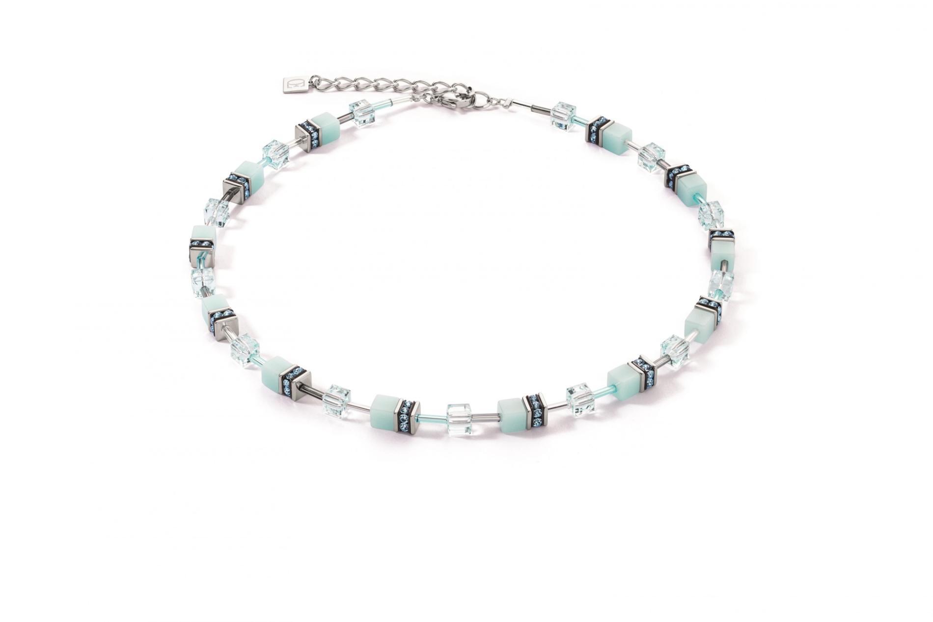 Collier GeoCUBE® Iconic Mono Or bleu glacier