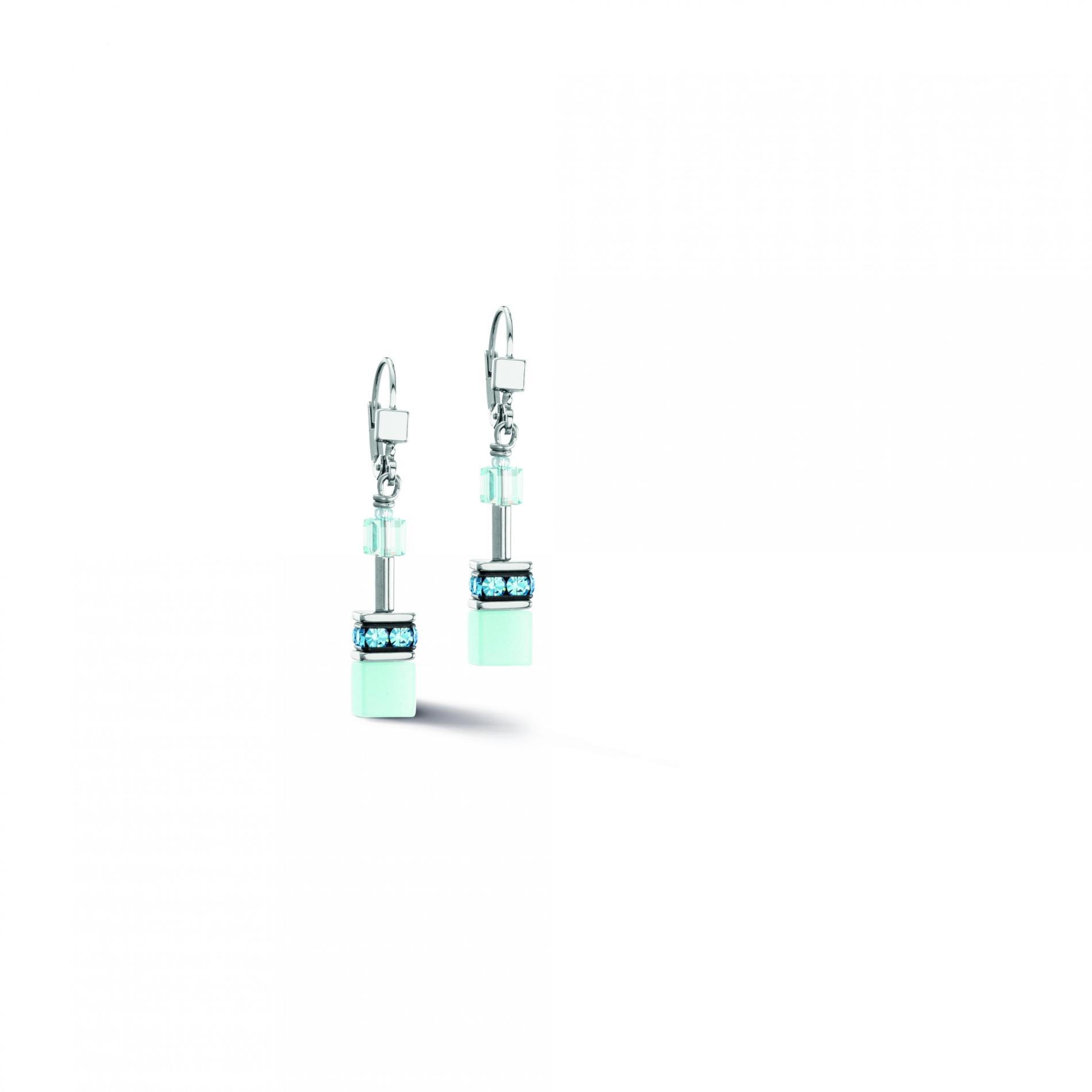 Boucles d'oreilles GeoCUBE® Iconic Mono Or bleu glacier