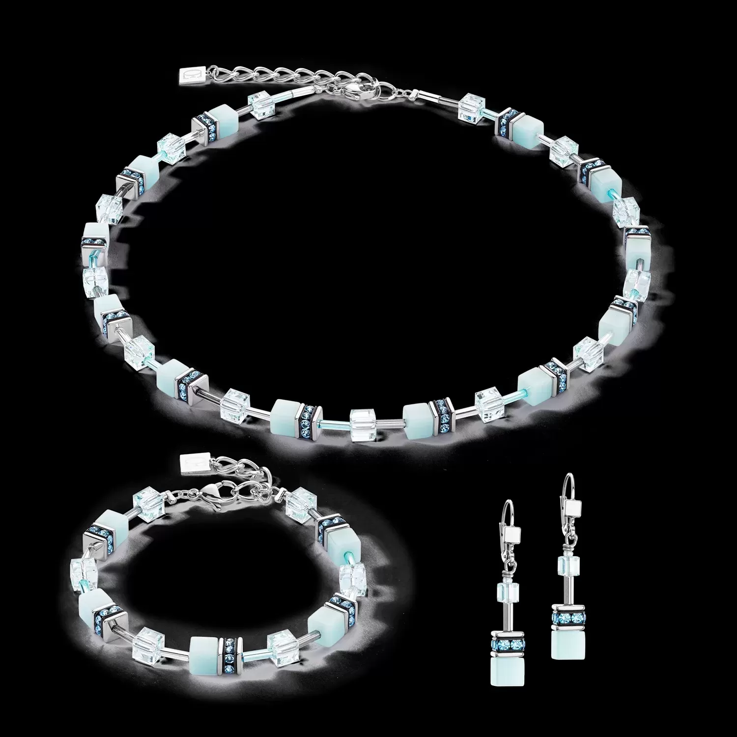 Bracelet GeoCUBE® Iconic Mono Or bleu glacier