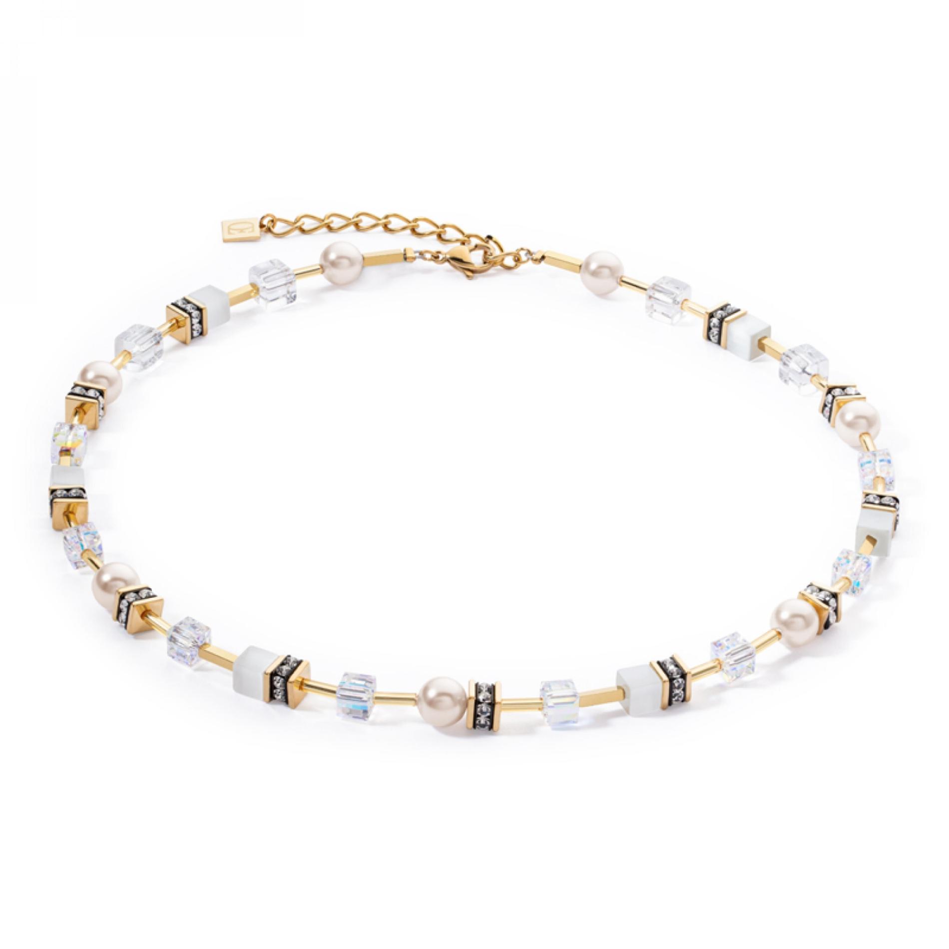 Collier GeoCUBE® Iconic Pearl Mix or-blanc