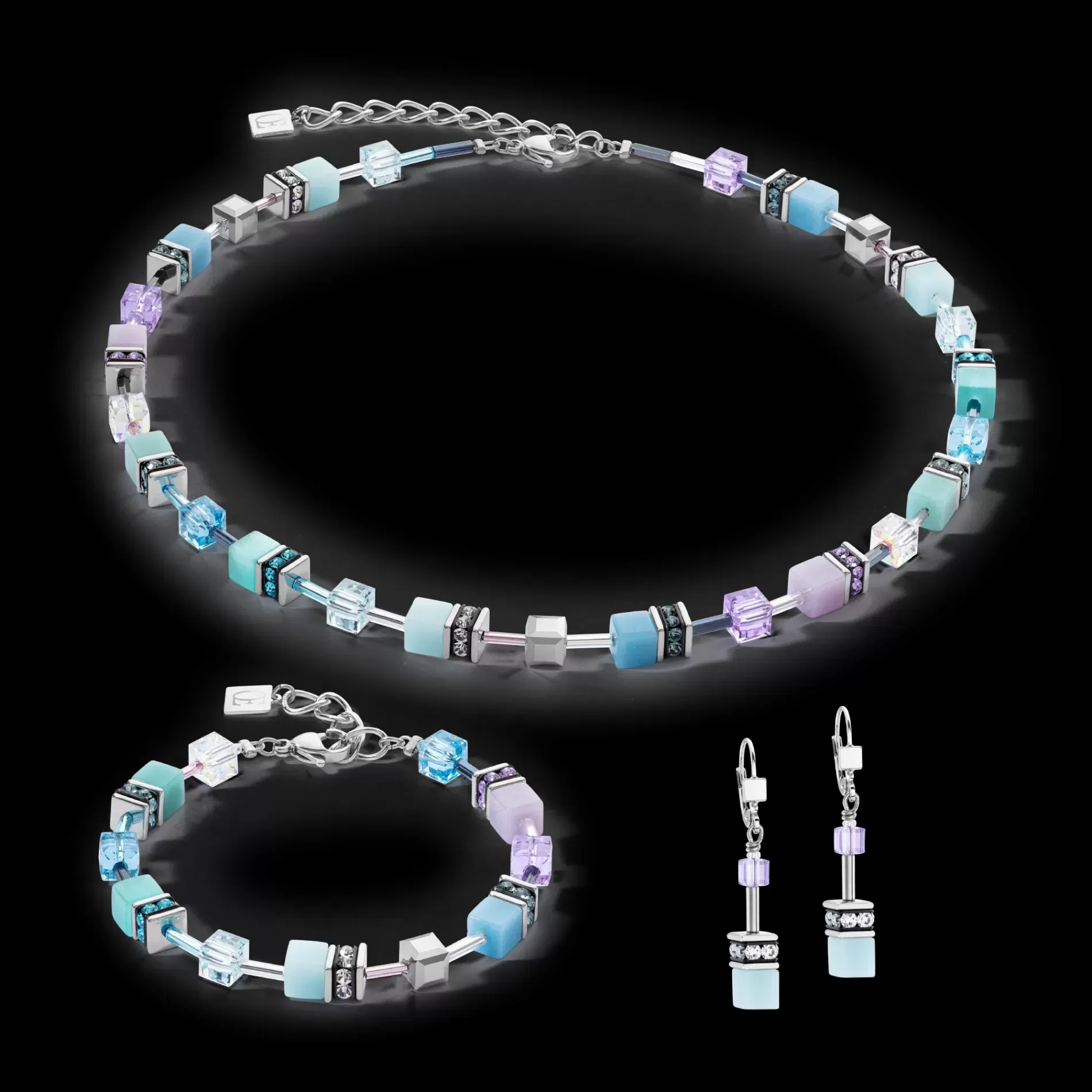 Bracelet GeoCUBE® Iconic aqua-lilas