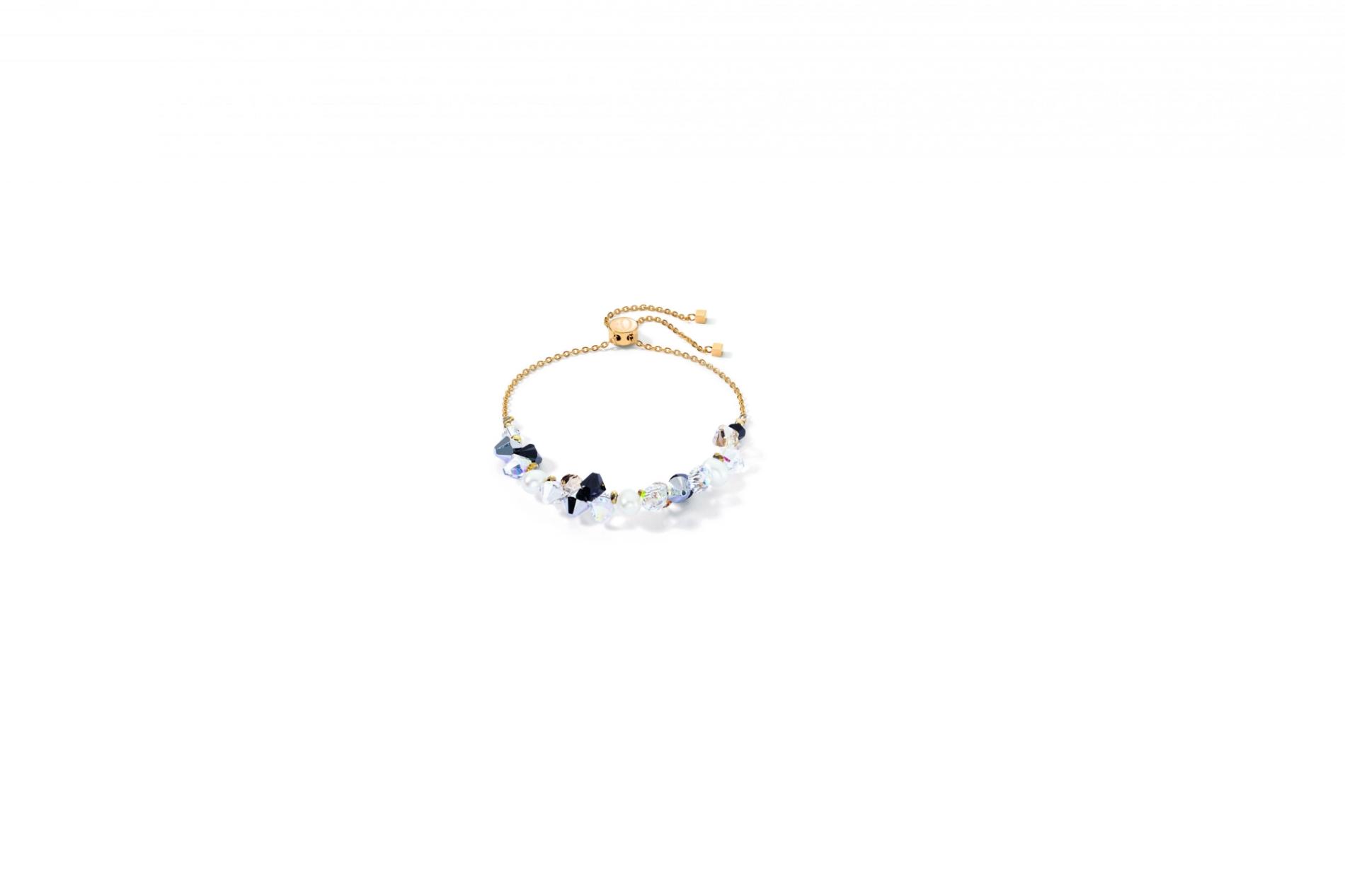 Bracelet Dancing Crystals & Pearls noir argent