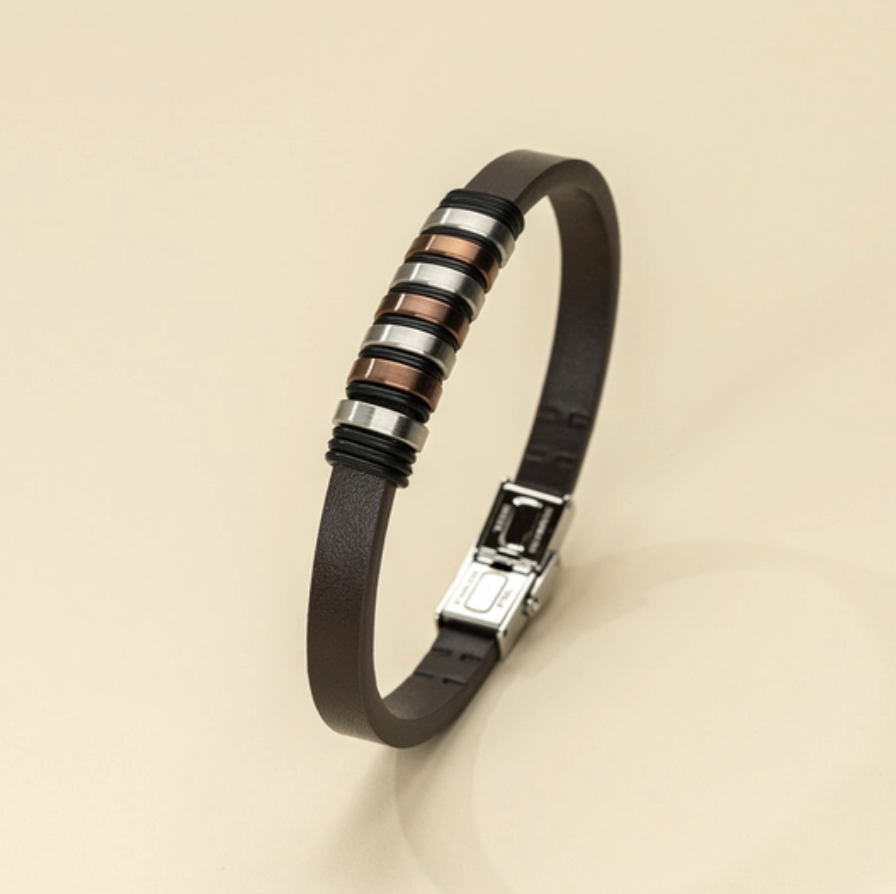 BRACELET LOTUS ACIER HOMME