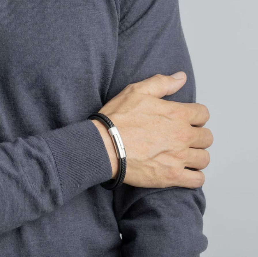 BRACELET LOTUS CUIR HOMME