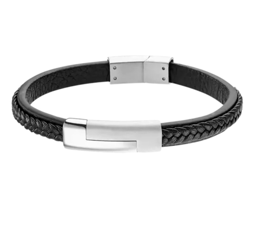 BRACELET LOTUS CUIR HOMME