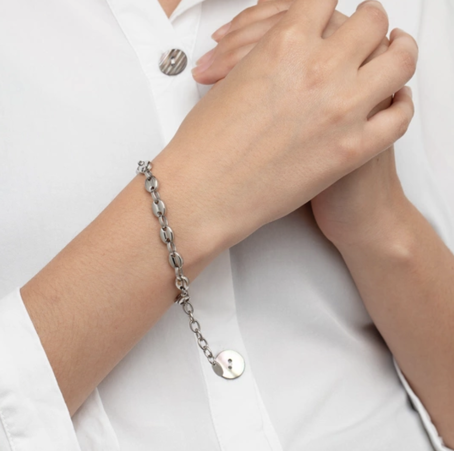 BRACELET CHAÎNE LOTUS ACIER INOXYDABLE FEMME