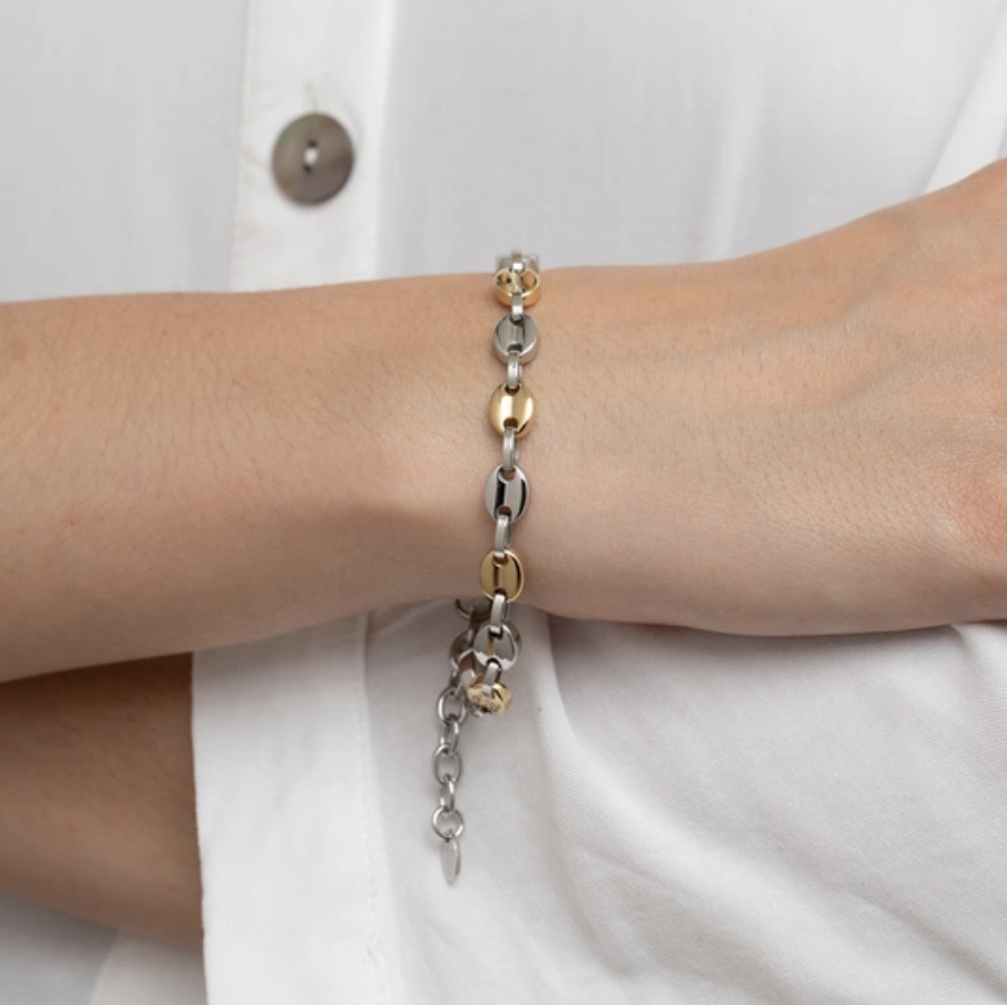 BRACELET CHAÎNE LOTUS ACIER INOXYDABLE FEMME