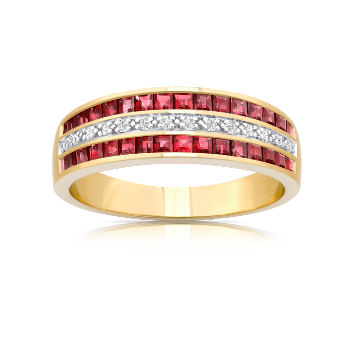 Bague Rubis et Diamants