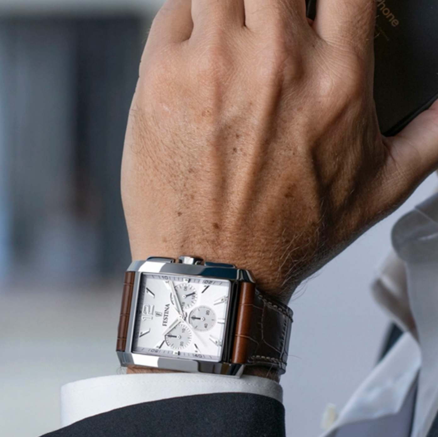 Montre FESTINA Gris Argenté, Bracelet Cuir