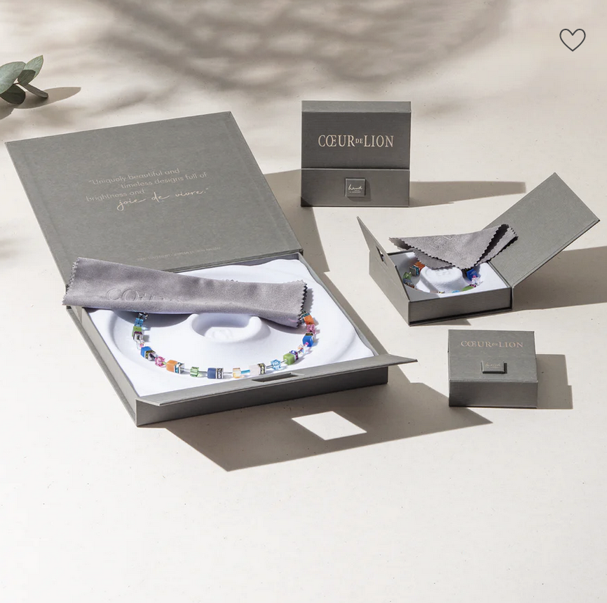 Collier GeoCUBE® Iconic Teal argent