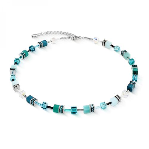 Collier GeoCUBE® Iconic Teal argent