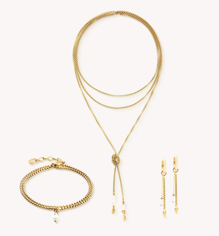 Boucles d'oreilles Serene Knot Chain or