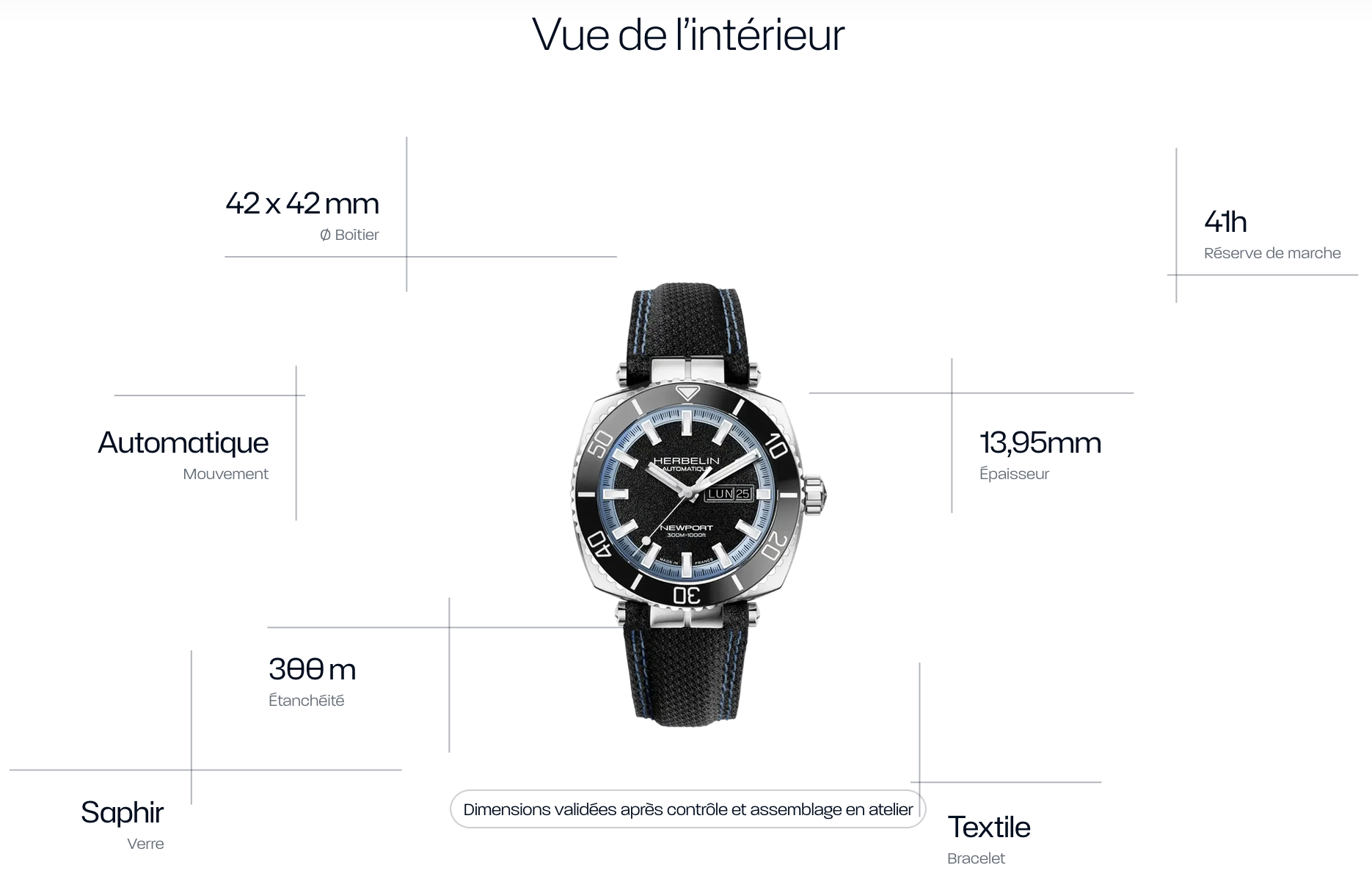 NEWPORT - DIVER AUTOMATIQUE - REHAUT BLEU