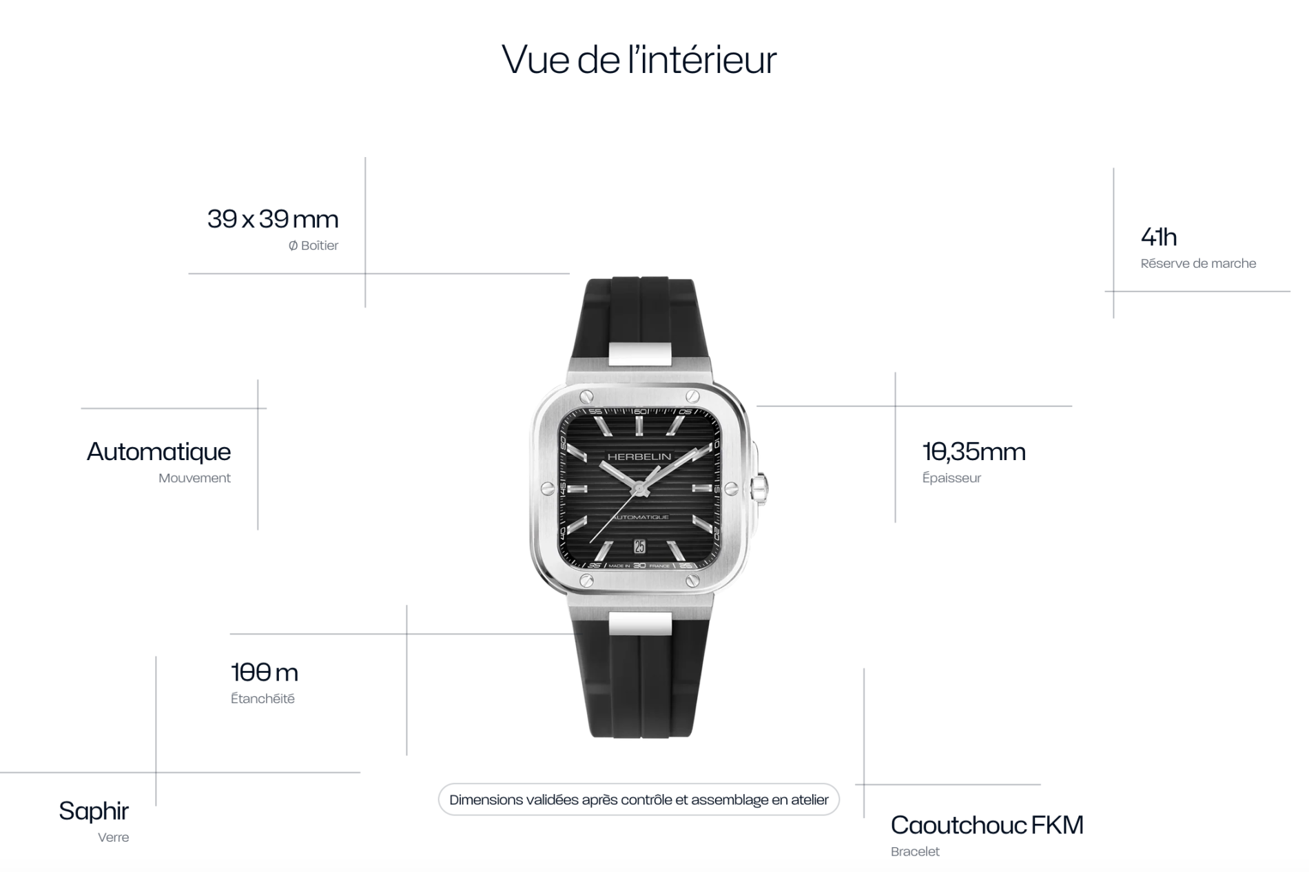 CAP CAMARAT - SQUARE AUTOMATIQUE - ACIER & NOIR