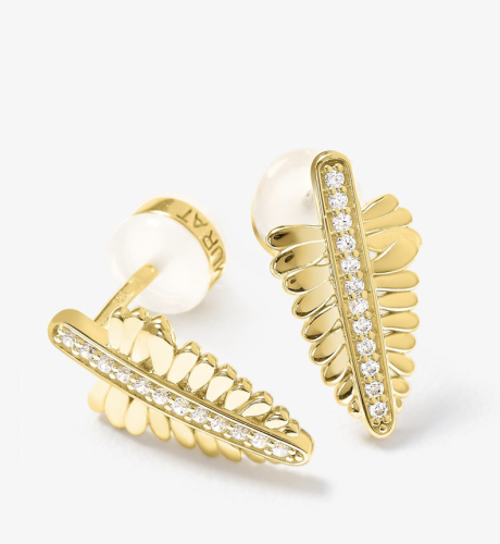 Boucles d'oreilles La Feuille de Fougère dorées