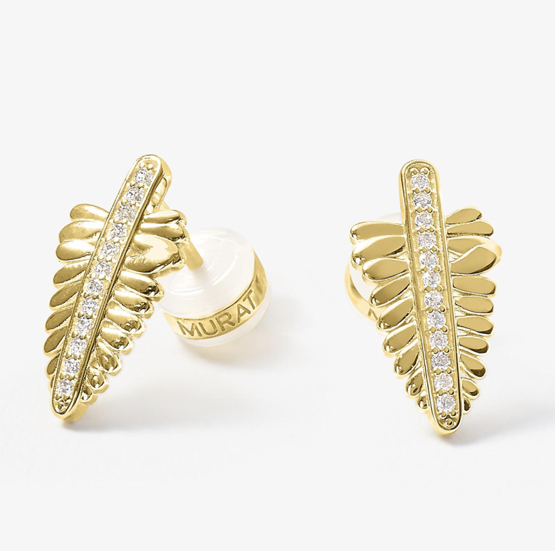 Boucles d'oreilles La Feuille de Fougère dorées