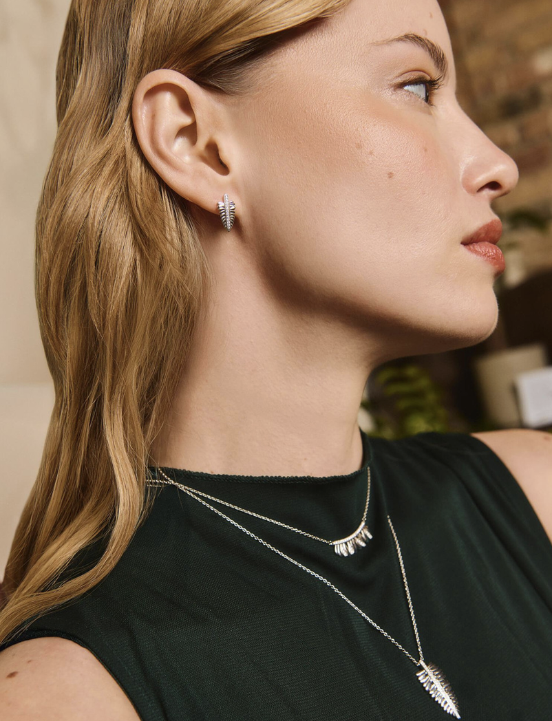Boucles d'oreilles La Feuille de Fougère argent