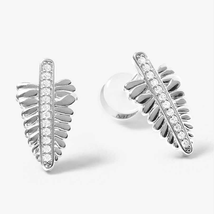 Boucles d'oreilles La Feuille de Fougère argent