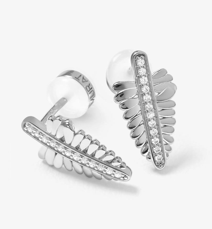 Boucles d'oreilles La Feuille de Fougère argent