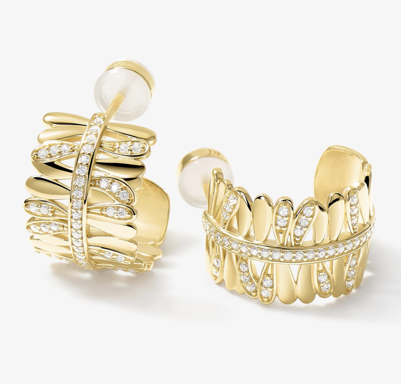 Boucles d'oreilles Les Fougères dorées