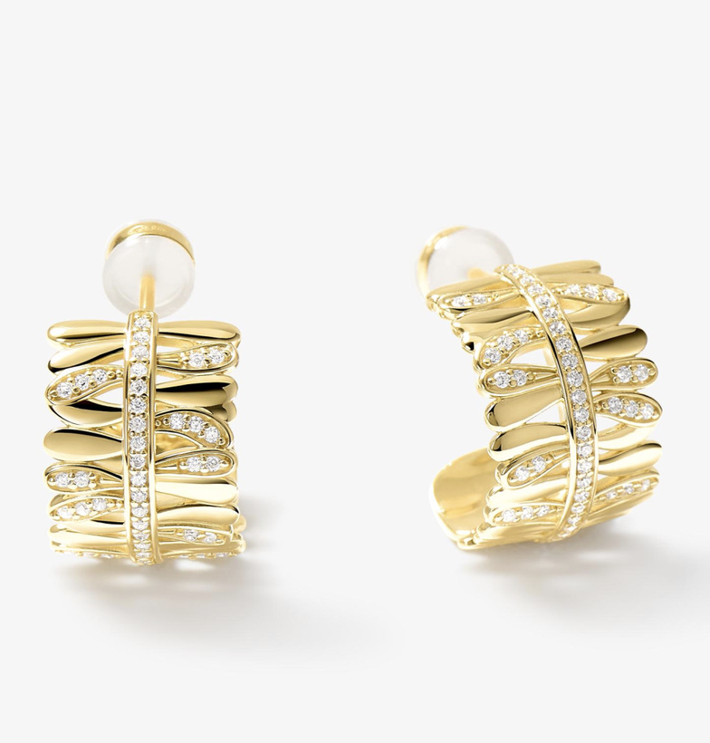 Boucles d'oreilles Les Fougères dorées