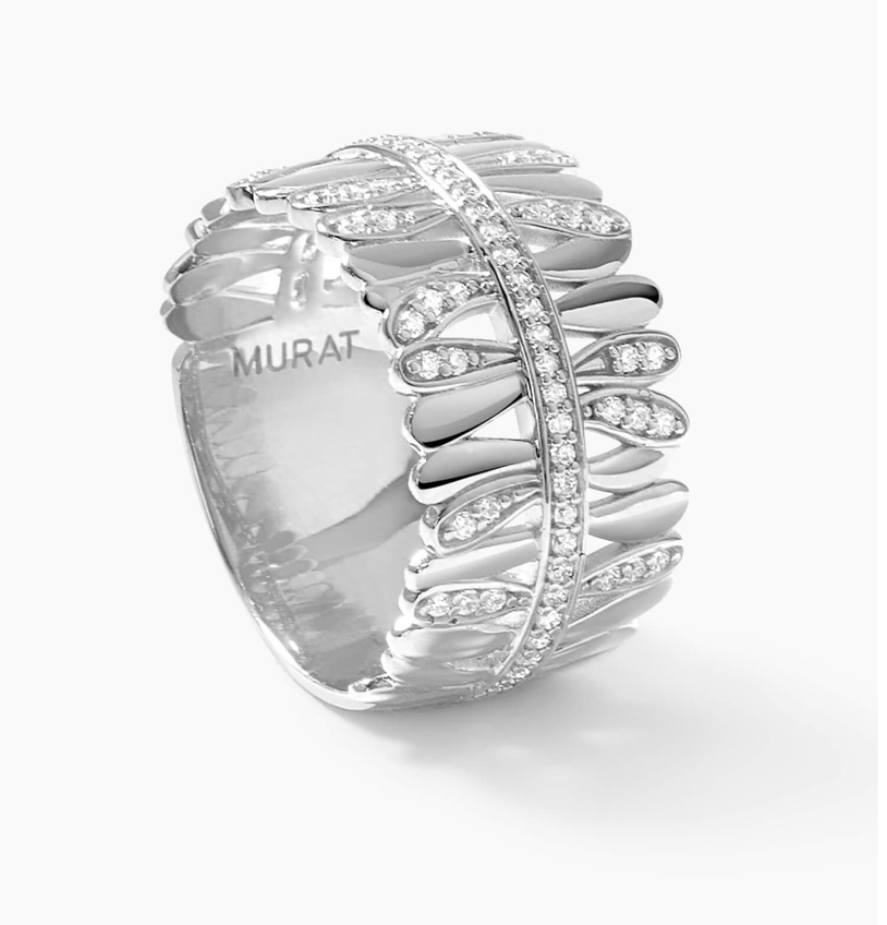 Bague Les Fougères Pavée argent