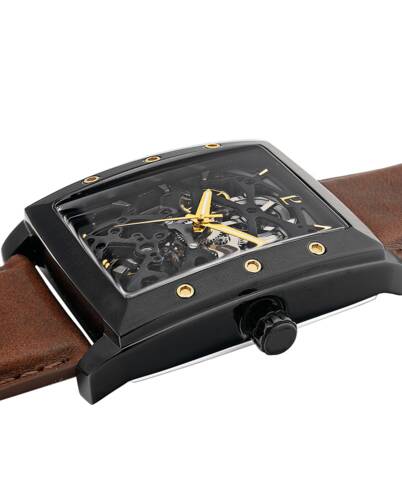 Montre Homme HECTOR Automatique - Bracelet Cuir Brun