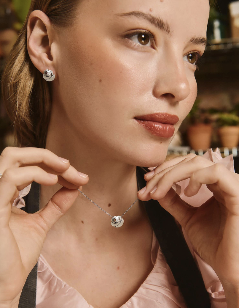 Boucles d'oreilles La Rose argent