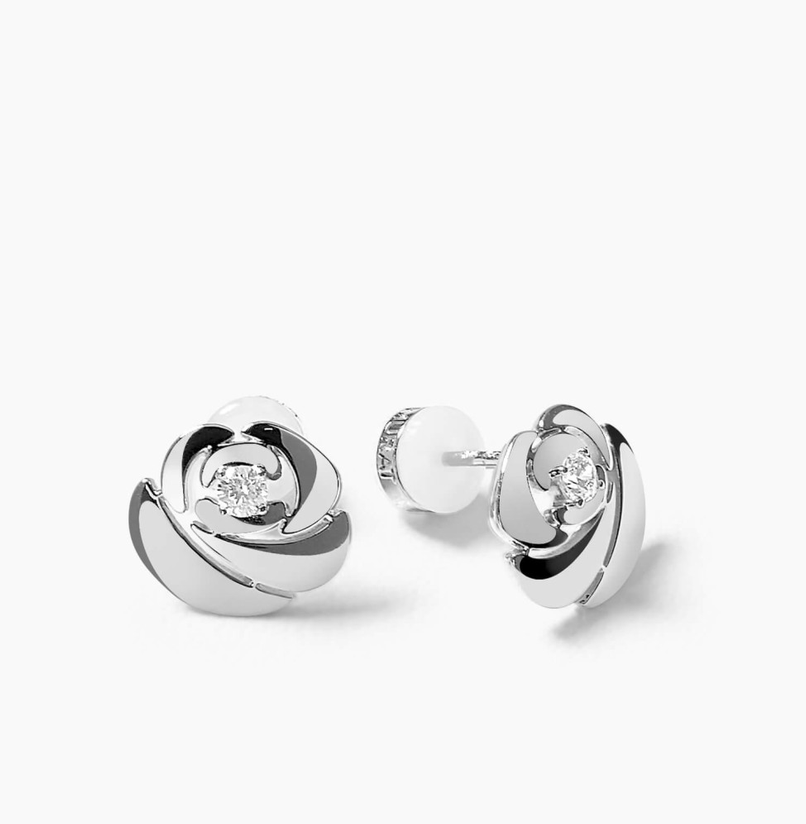 Boucles d'oreilles La Rose argent