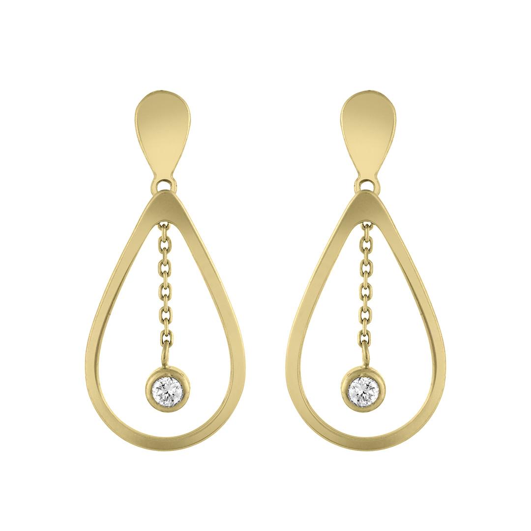 Boucle d'Oreille pendantes gouttes Diamant